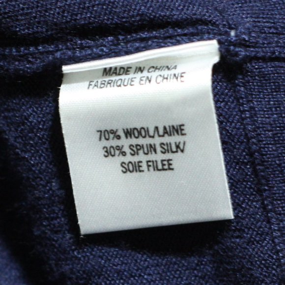 THEORY Navy Blue Wool Silk Blend Open Cardigan - Picture 5 of 5